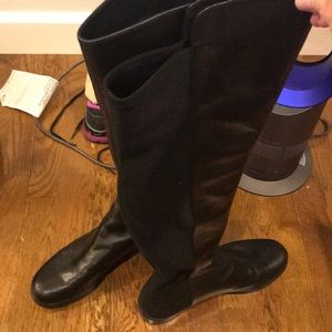 Stuart Weitzman Reserve Boots, Black Nappa Leather